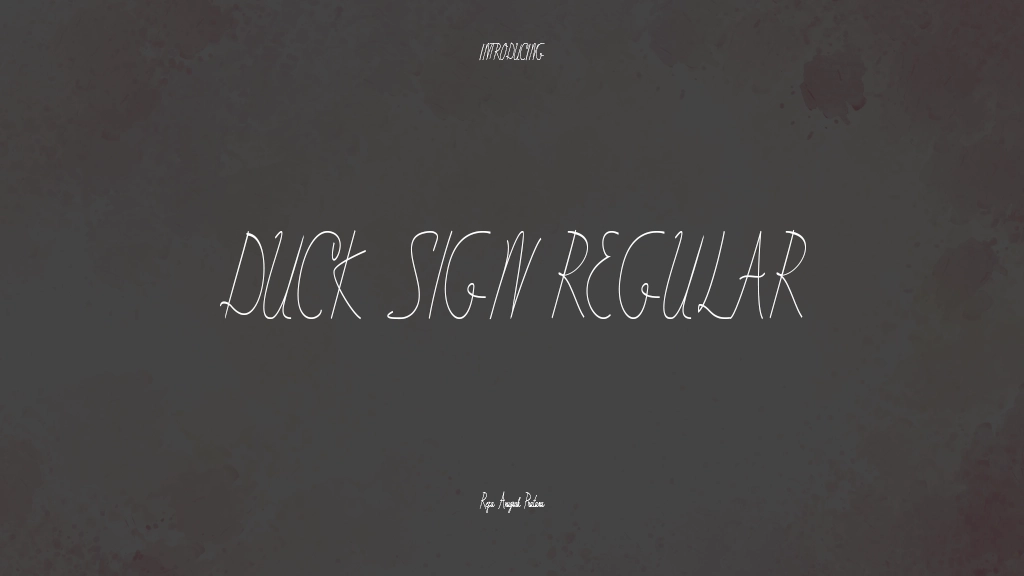 Duck Sign Regular Font Sample Images  1