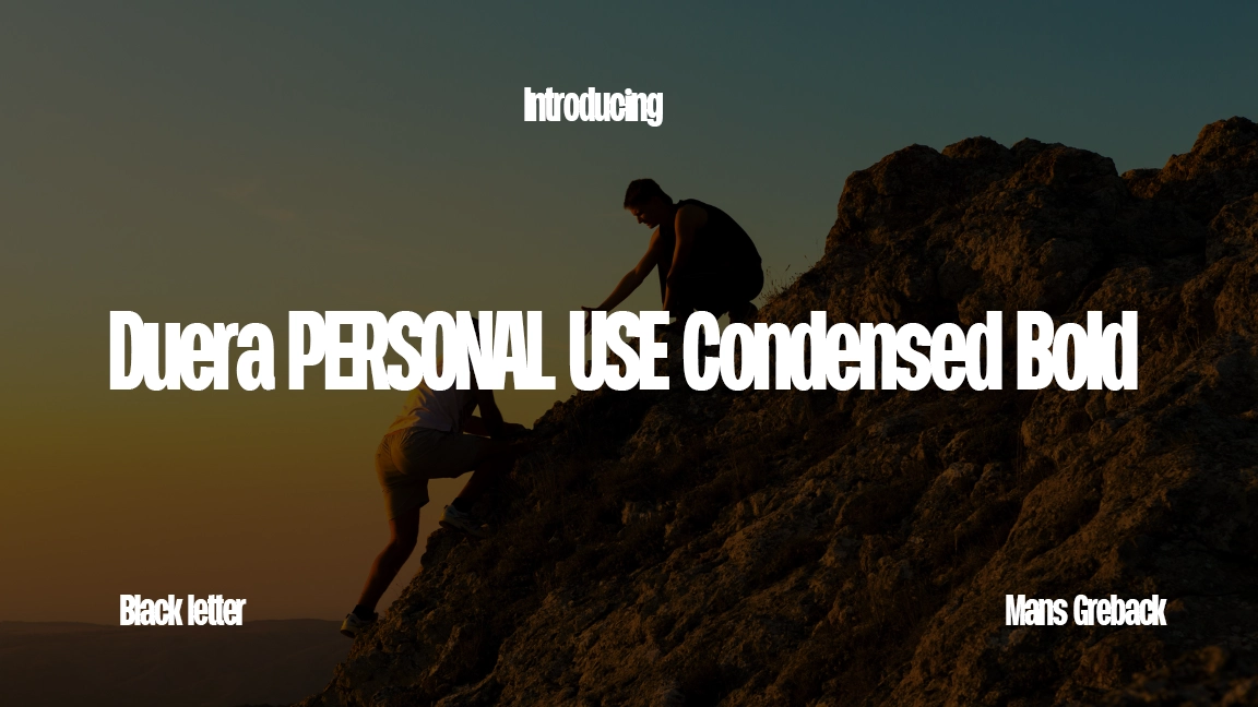 Duera PERSONAL USE Condensed Bold Font Sample Image 1