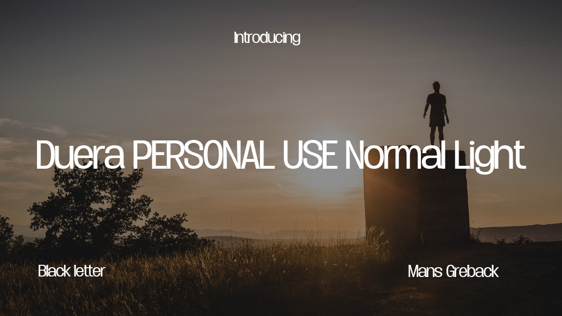 Duera PERSONAL USE Normal Light Font Sample Image 1