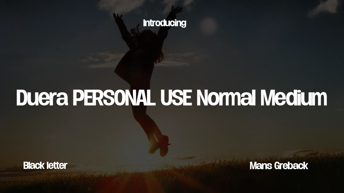 Duera PERSONAL USE Normal Medium Font Sample Image 1