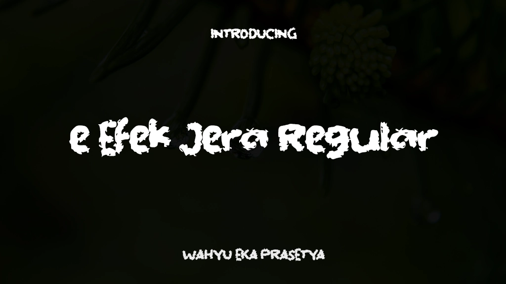 e Efek Jera Regular 글꼴 샘플 이미지  1