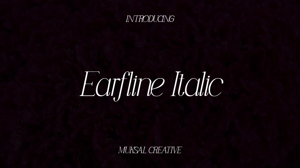 Earfline Italic Imagens de amostra de fonte  1