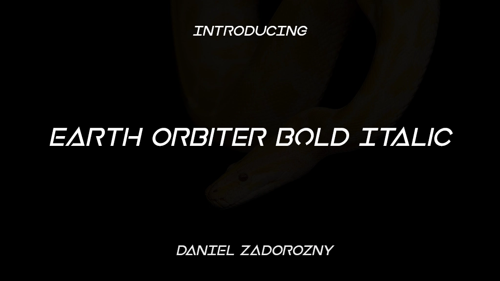 Earth Orbiter Bold Italic Bold Italic Imágenes de muestra de fuentes  1