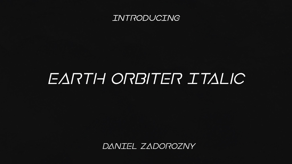 Earth Orbiter Italic Immagini di esempio dei caratteri  1