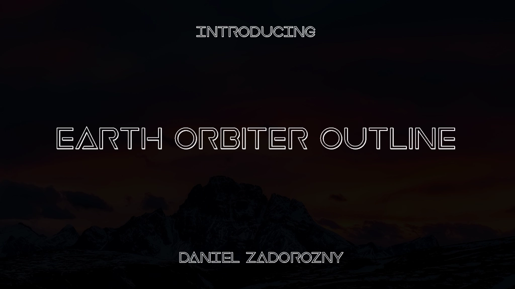 Earth Orbiter Outline Outline Font Sample Images  1