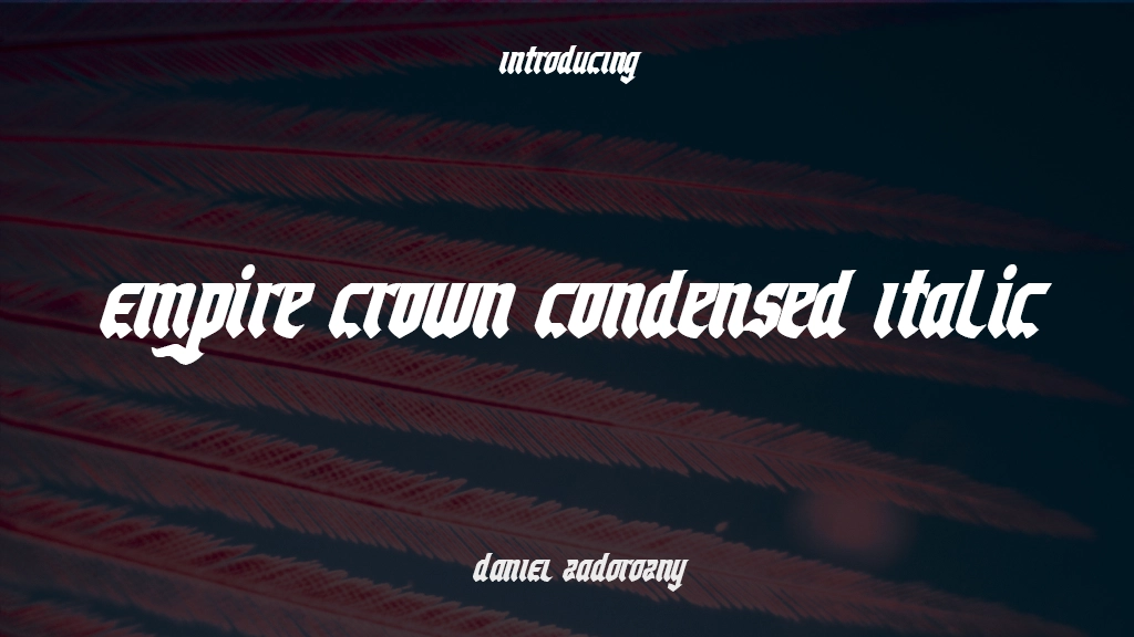 Empire Crown Condensed Italic Font Sample Images  1