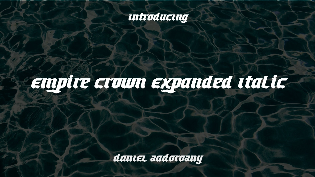 Empire Crown Expanded Italic Font Sample Images  1