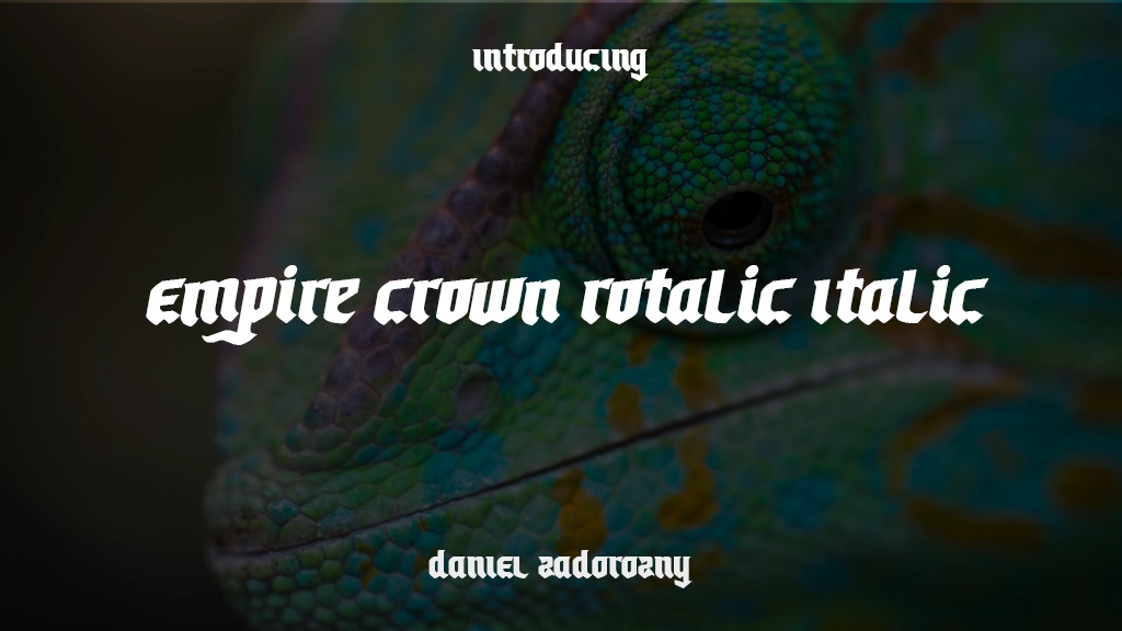 Empire Crown Rotalic Italic Font Sample Images  1