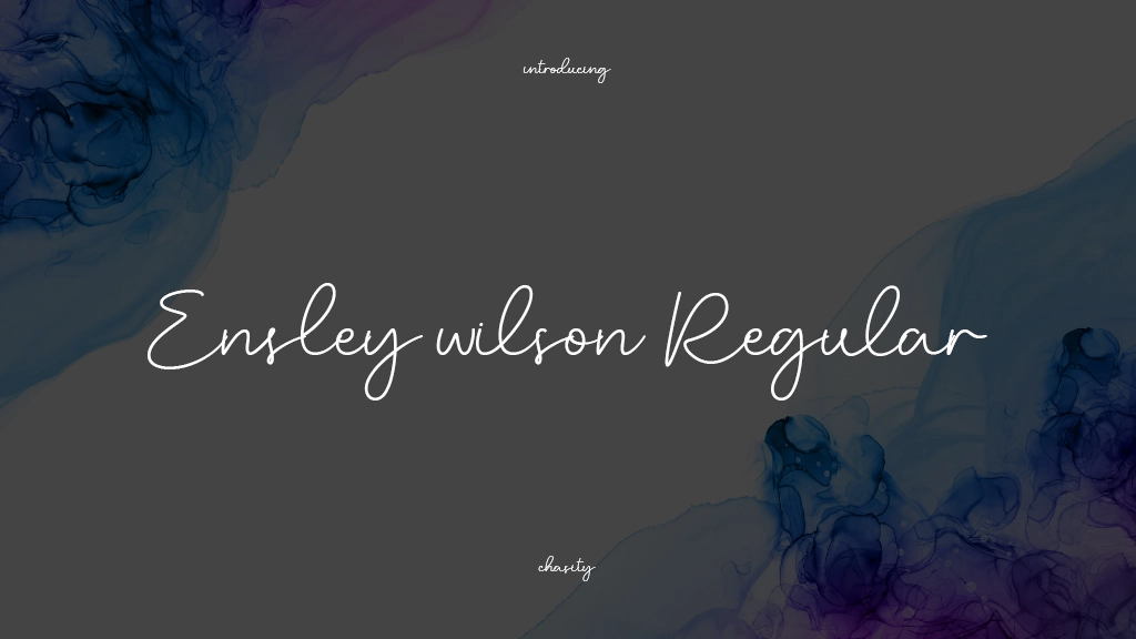 Ensley wilson Regular Font Sample Images  1