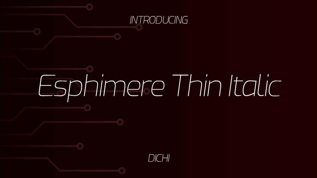 Esphimere Thin Italic 字体样本图像  1