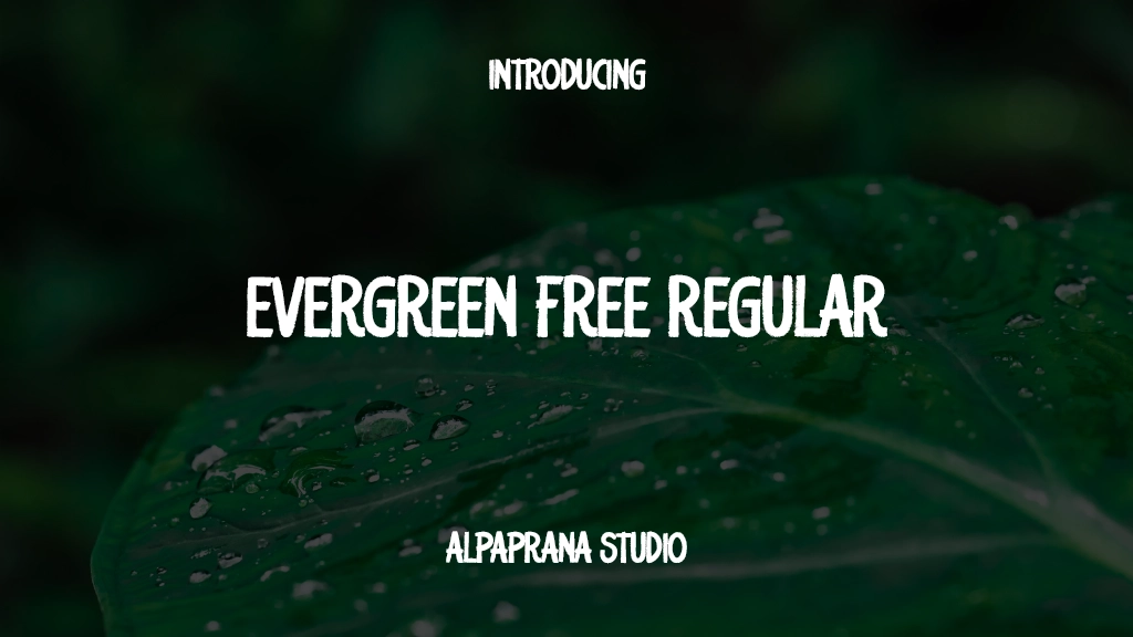 Evergreen Free Regular Imágenes de muestra de fuentes  1