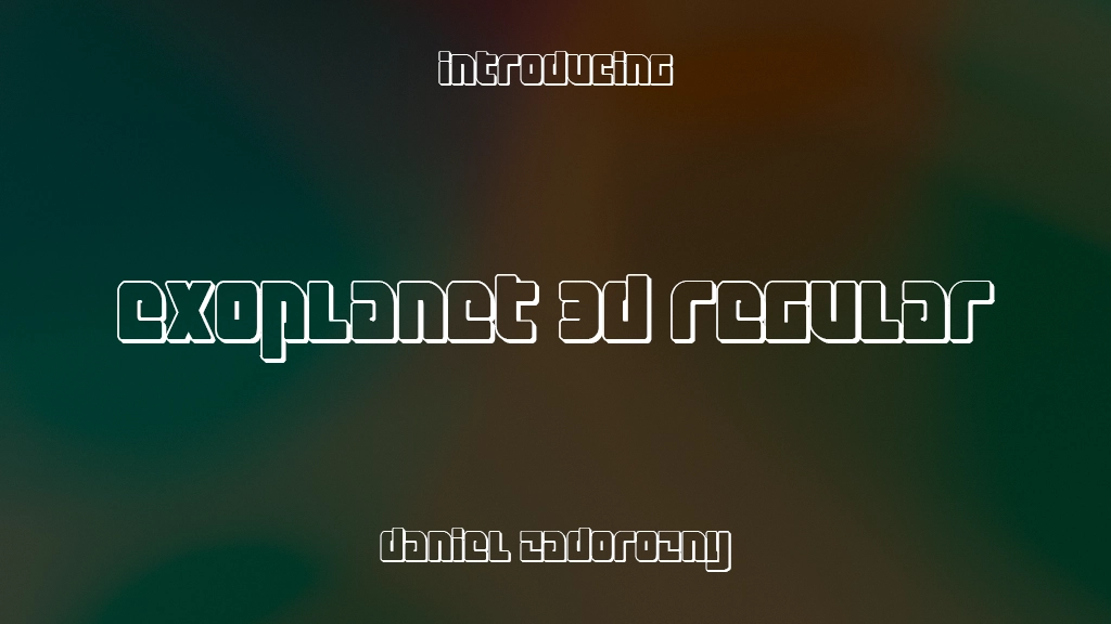 Exoplanet 3D Regular Font Sample Images  1