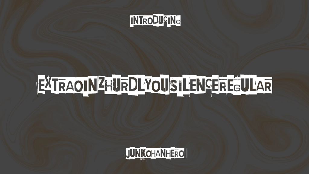 Extraoin Zhurdlyou Silence Regular Font Sample Images  1