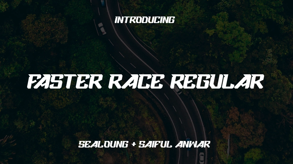 Faster Race Regular Beispielbilder für Schriftarten  1