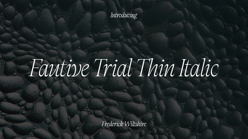 Fautive Trial Thin Italic 字体样本图像  1