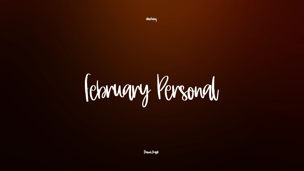 February Personal Use 字体样本图像  1