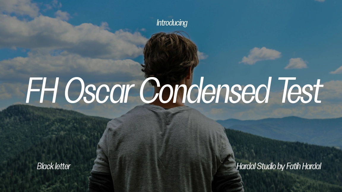 FH Oscar Condensed Test Regular Italic Font Sample Image 1