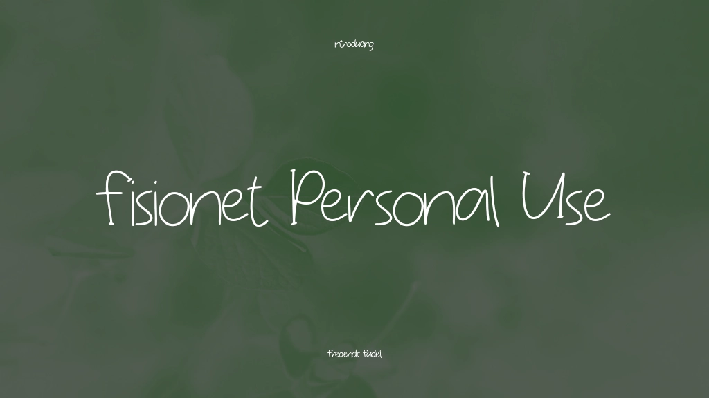 Fisionet Personal Use Font Sample Images  2