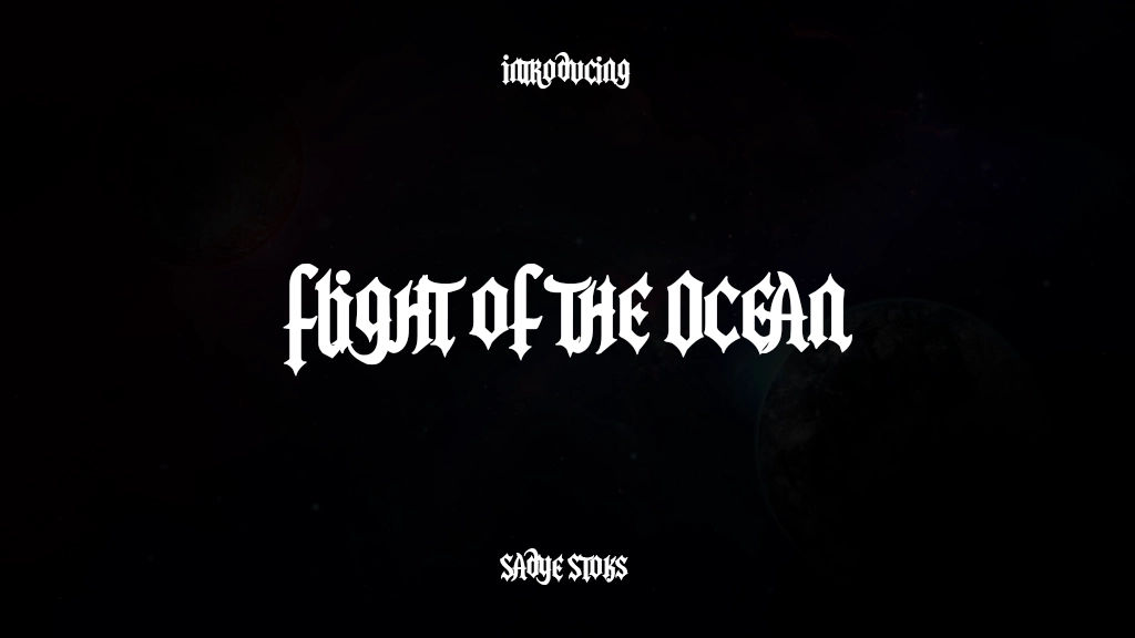 Flight of the Ocean Regular Font Sample Images  1