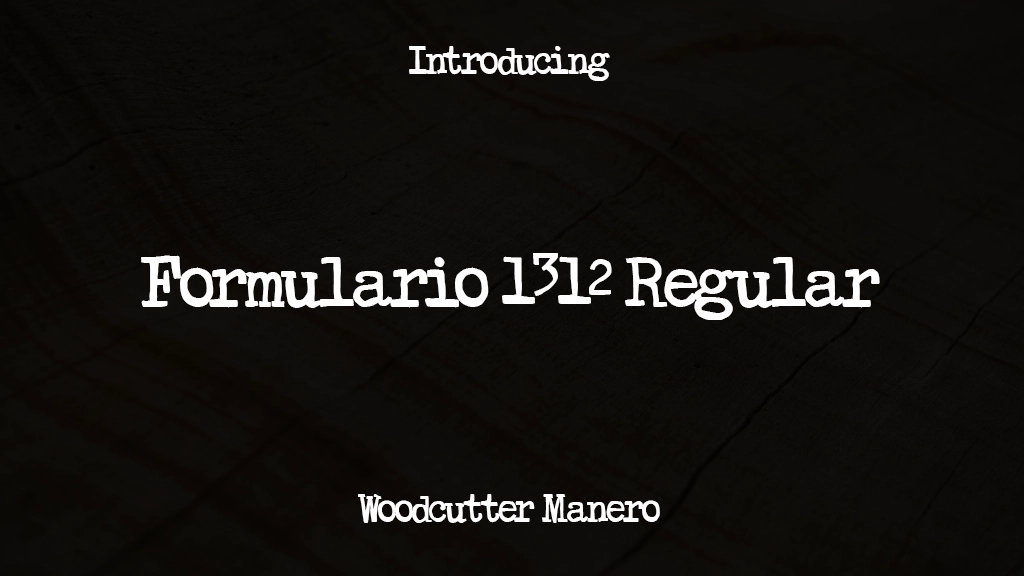 Formulario 1312 Regular Font Sample Images  1