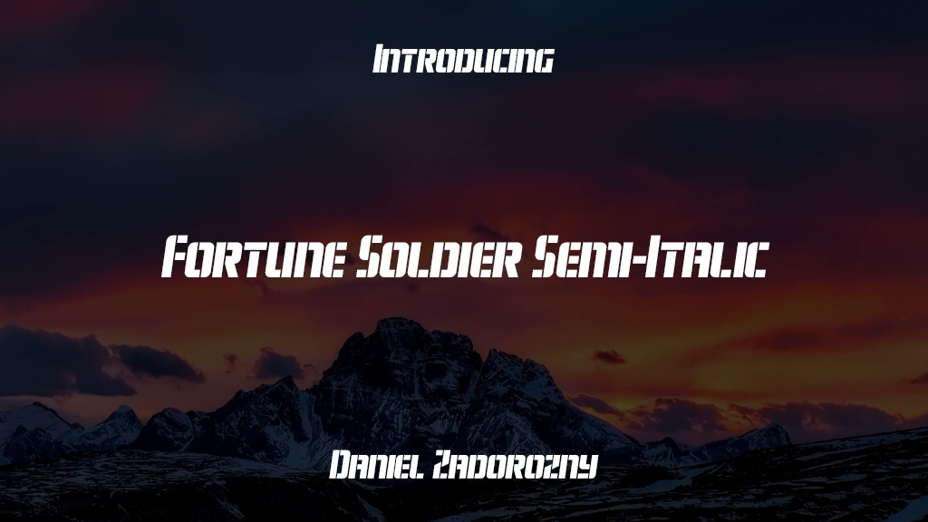 Fortune Soldier Semi-Italic Semi-Italic Font Sample Images  1