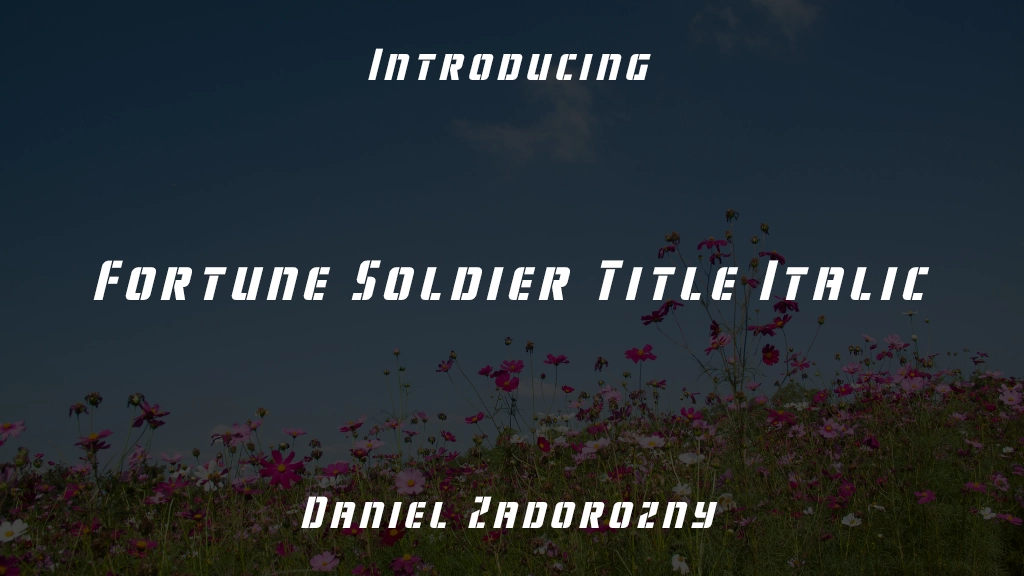 Fortune Soldier Title Italic Font Sample Images  1