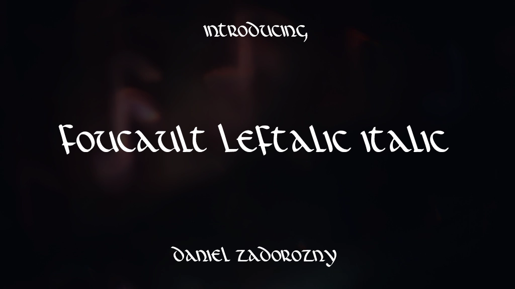 Foucault Leftalic Italic 字体样本图像  1