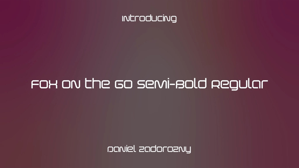 Fox on the Go Semi-Bold Regular Font Sample Images  1