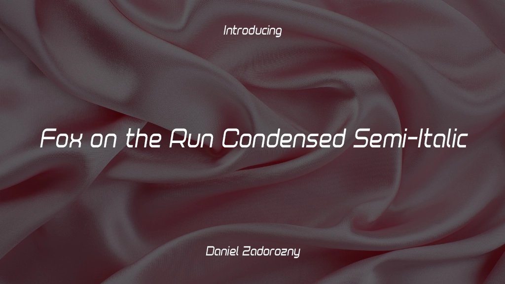 Fox on the Run Condensed Semi-Italic Condensed Semi-Italic 글꼴 샘플 이미지  1