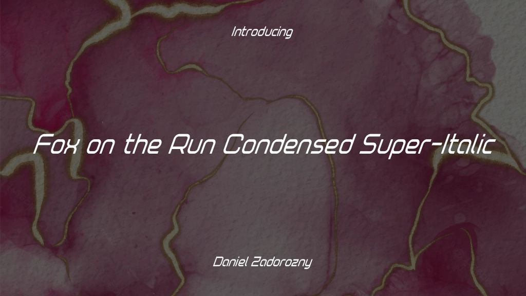 Fox on the Run Condensed Super-Italic Condensed Italic Imágenes de muestra de fuentes  1