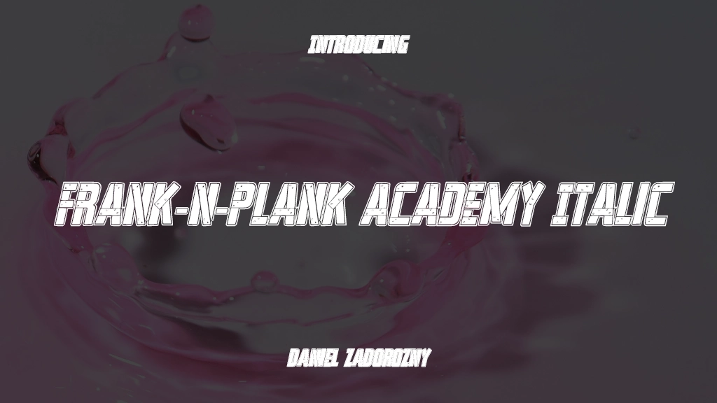 Frank-n-Plank Academy Italic Italic Imagens de amostra de fonte  1