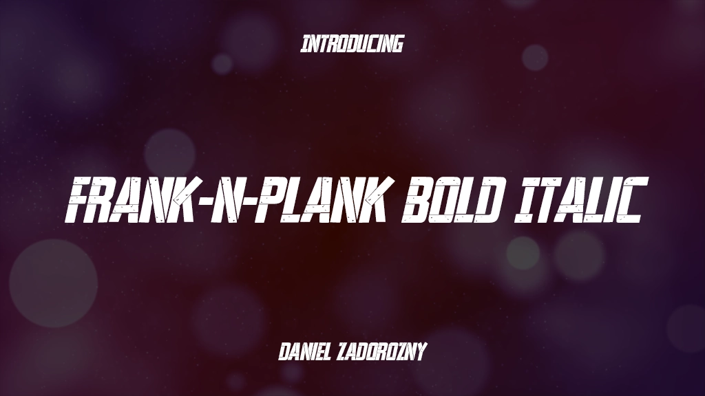 Frank-n-Plank Bold Italic Bold Italic Imagens de amostra de fonte  1