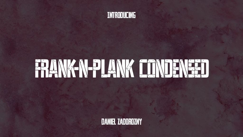 Frank-n-Plank Condensed Condensed Font Sample Images  1