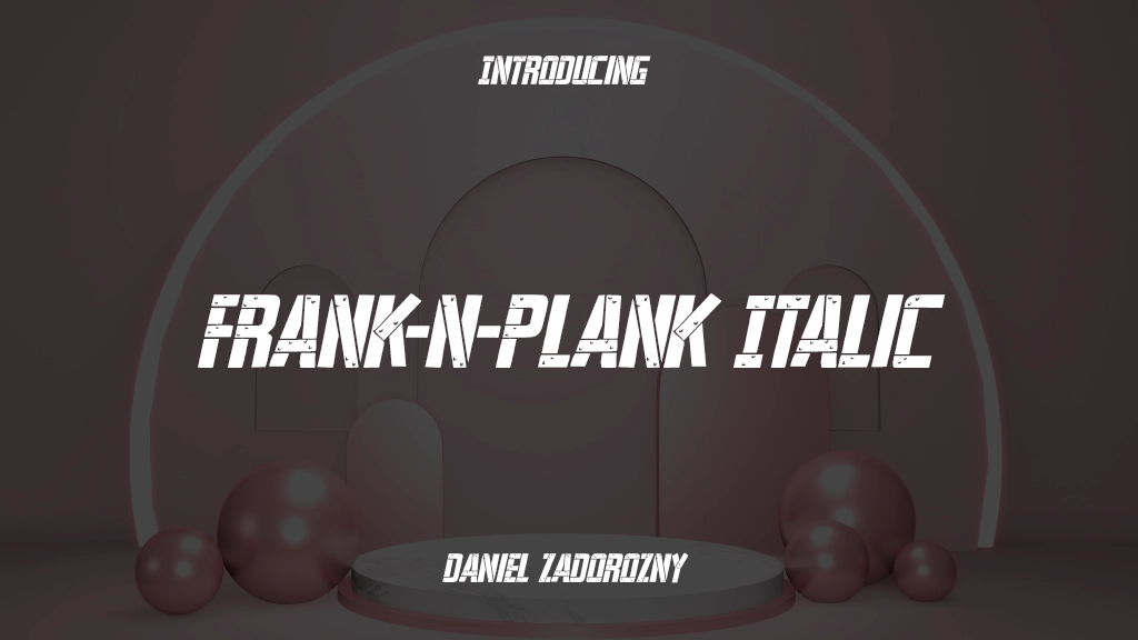 Frank-n-Plank Italic Italic Imagens de amostra de fonte  1