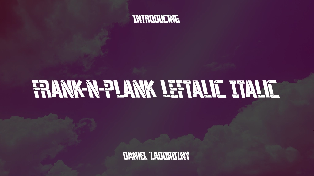 Frank-n-Plank Light Italic Light Italic Imagens de amostra de fonte  1