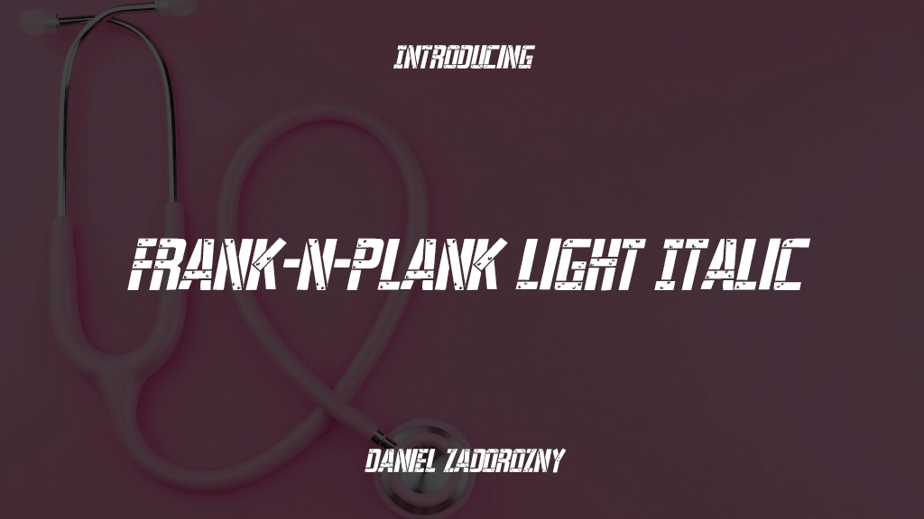 Frank-n-Plank Light Italic Light Italic Imagens de amostra de fonte  2