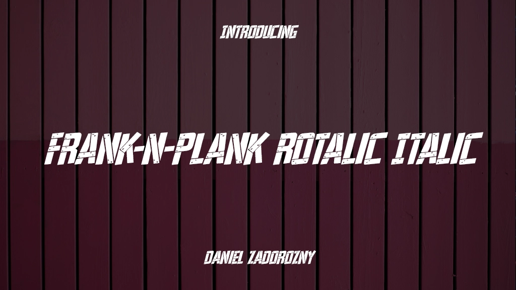 Frank-n-Plank Rotalic Italic 글꼴 샘플 이미지  1