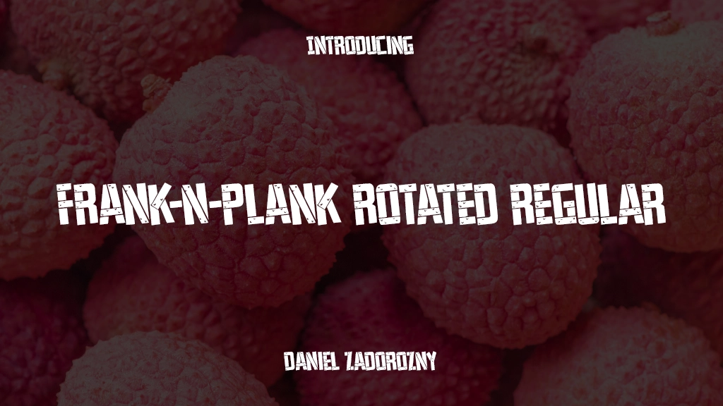 Frank-n-Plank Rotated Regular Font Sample Images  1