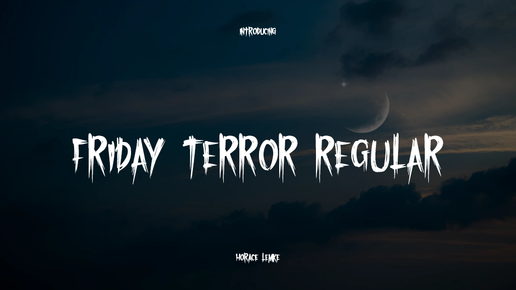 Friday Terror Regular Imágenes de muestra de fuentes  1