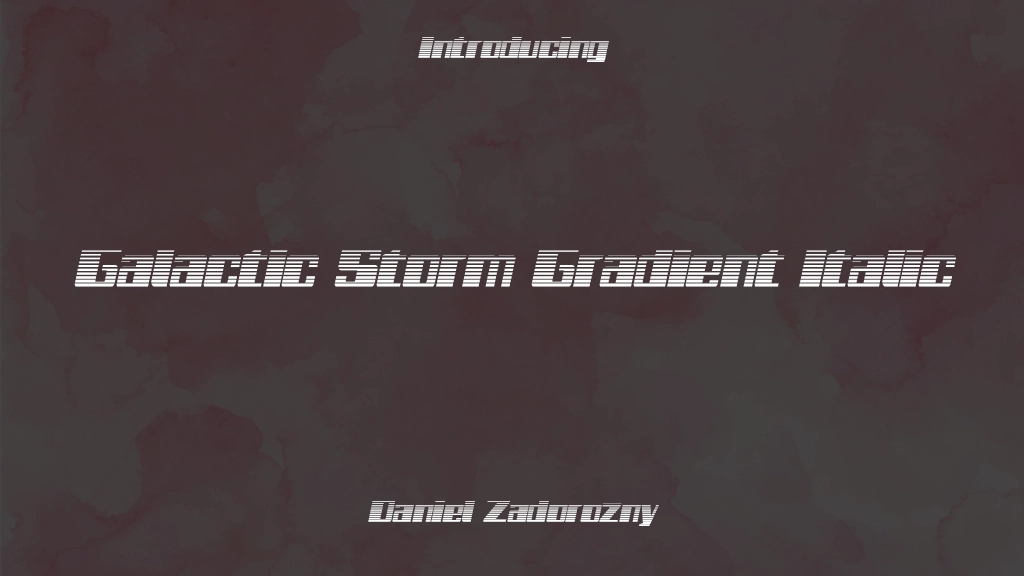 Galactic Storm Gradient Italic Immagini di esempio dei caratteri  1