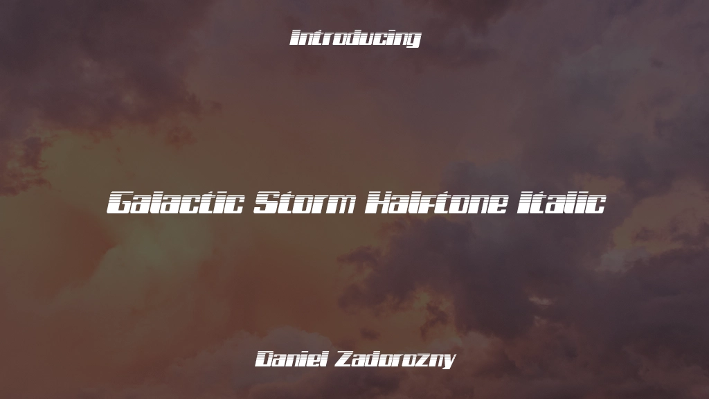 Galactic Storm Halftone Italic Immagini di esempio dei caratteri  1