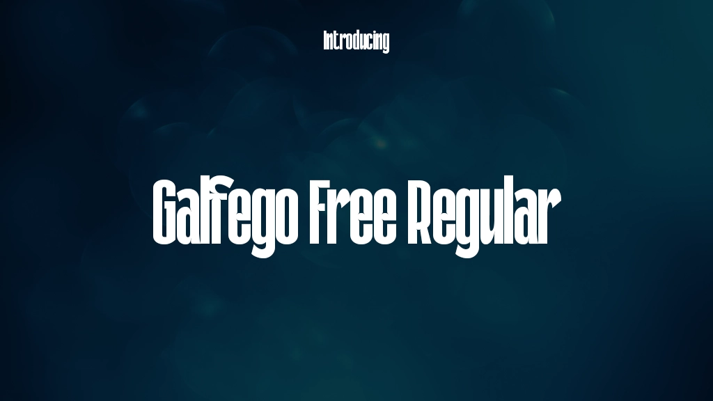 Galfego Free Regular Imagens de amostra de fonte  1