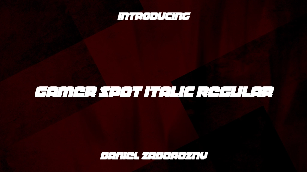 Gamer Spot Italic Regular Imágenes de muestra de fuentes  1