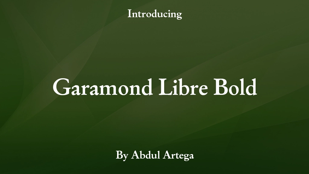 Garamond Libre Bold Beispielbilder für Schriftarten  1