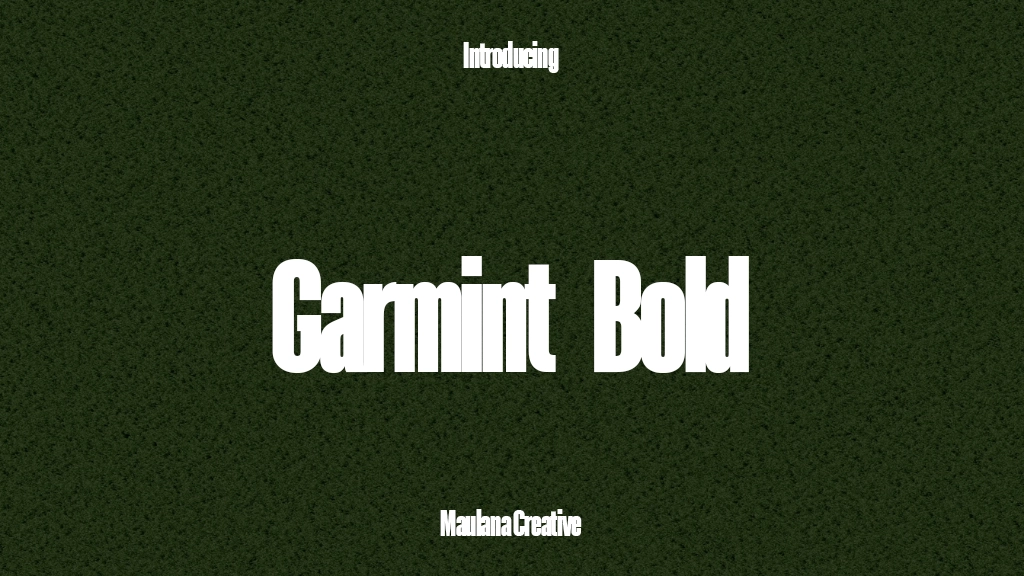 Garmint Free Bold Imagens de amostra de fonte  1