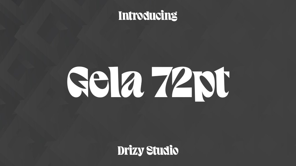 Gela Trial 72pt 字体样本图像  1