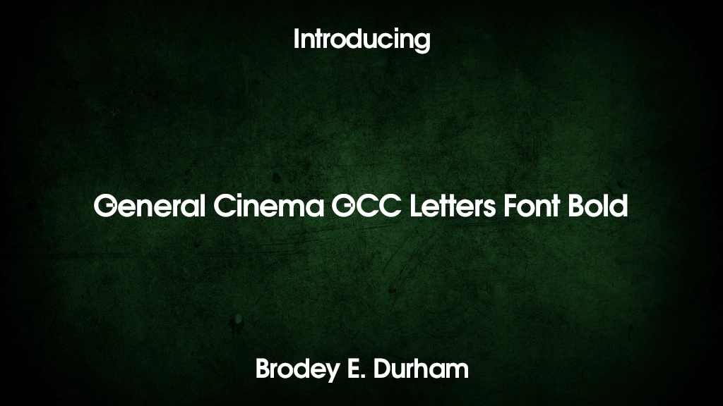 General Cinema GCC Letters Font Bold Images d’exemples de polices  1