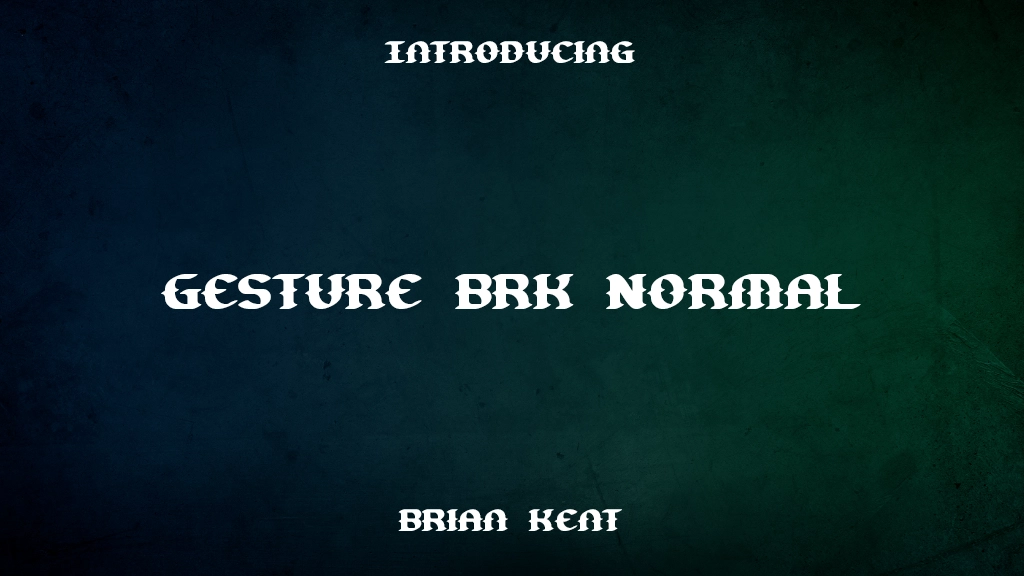 Gesture BRK Normal Font Sample Images  2