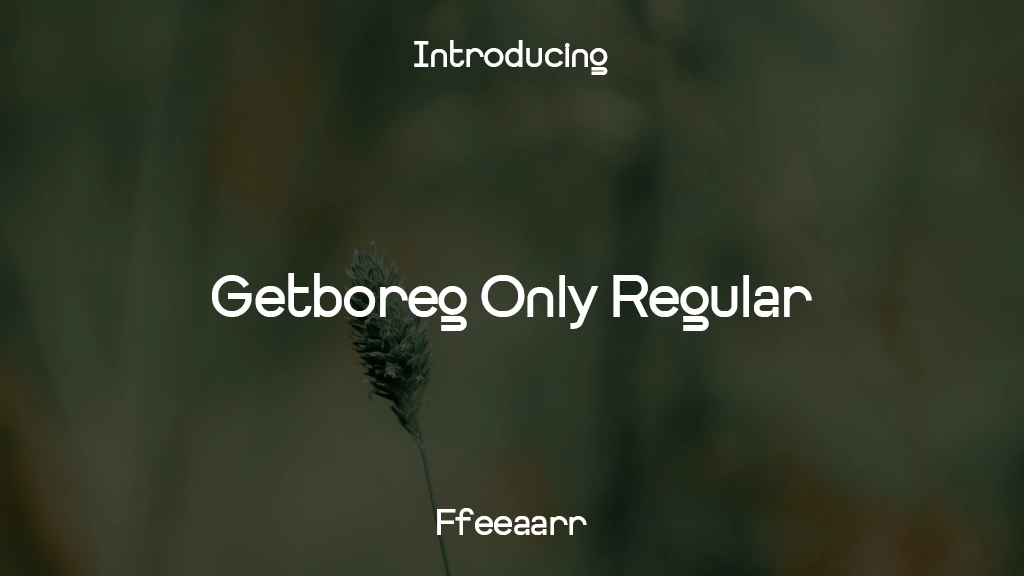 Getboreg Trial Only Regular Imágenes de muestra de fuentes  1