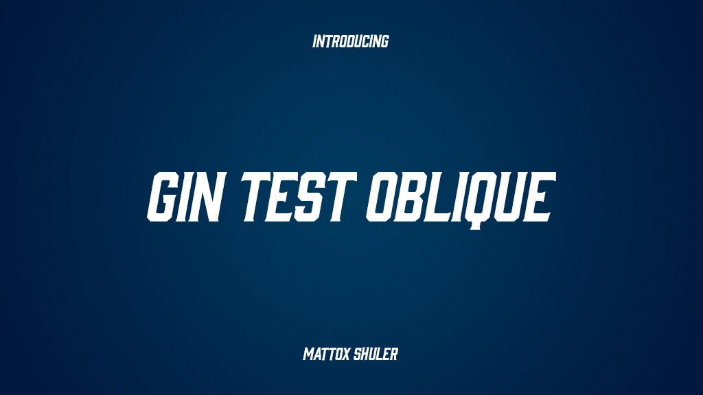 Gin Test Oblique Font Sample Images  1